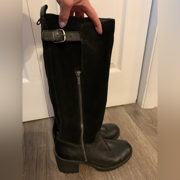 Lucky Brand Lug Sole Knee High Boots, Zip and Buckle Closure, Like New - Picture 8 of 16